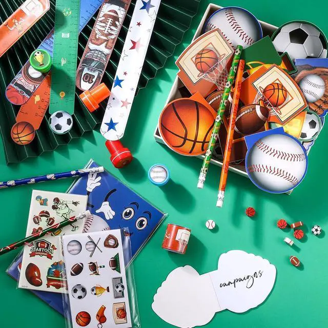Alt view image 3 of 6 - BenLouis 120Pcs Sports Party Favors Football Basketball Soccer Baseball Pencils Stickers School Stationery Bulk for Kids Sports Party Team Gift Fillers School Classroom games Rewards Supplies