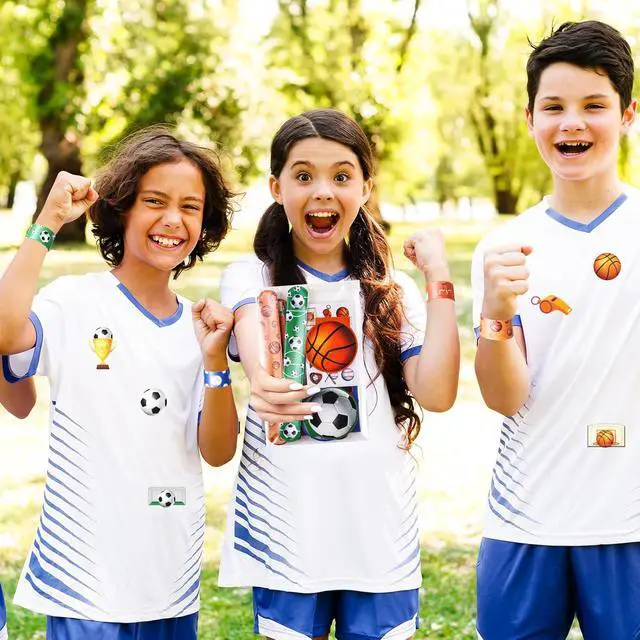 Alt view image 5 of 6 - BenLouis 120Pcs Sports Party Favors Football Basketball Soccer Baseball Pencils Stickers School Stationery Bulk for Kids Sports Party Team Gift Fillers School Classroom games Rewards Supplies
