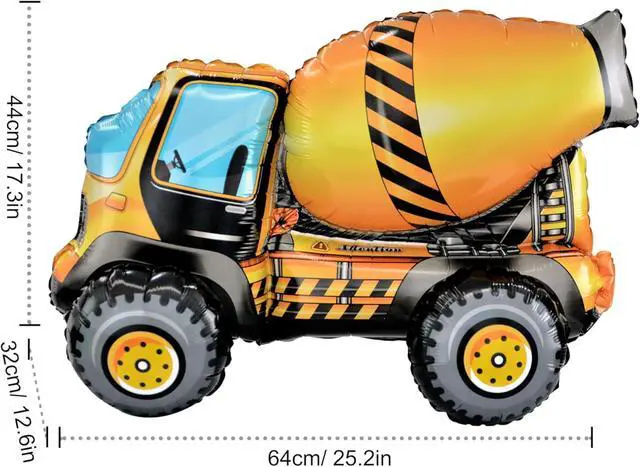 Alt view image 4 of 7 - Construction Birthday Party Supplies 145PCS Construction Balloons Arch Kit Yellow Blue Construction Themed Party Decorations for Boys 3rd Large Self Standing 4D Excavator Mixer Truck Foil Balloons