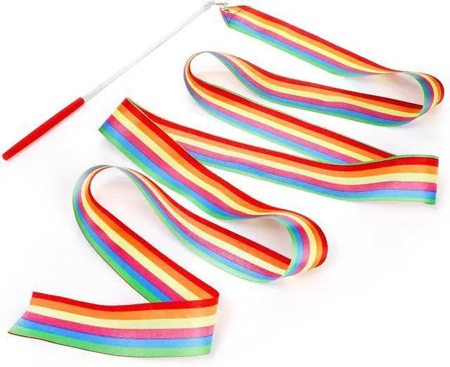 Alt view image 2 of 7 - Jucoan 30 Pack Dance Ribbons for Kid, 6.6 Ft Rhythmic Gymnastics Dancing Wands, Rainbow Kid Birthday Party Favor Supplies, Gymnastics Easter Goodie Bag Baskets Stuffers for Girls