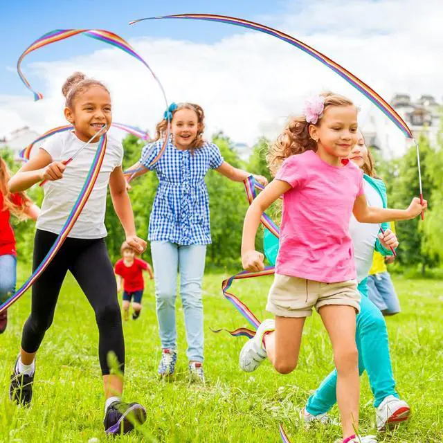 Alt view image 7 of 7 - Jucoan 30 Pack Dance Ribbons for Kid, 6.6 Ft Rhythmic Gymnastics Dancing Wands, Rainbow Kid Birthday Party Favor Supplies, Gymnastics Easter Goodie Bag Baskets Stuffers for Girls