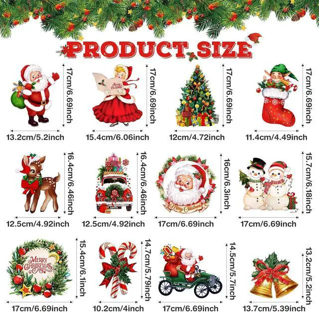 Alt view image 3 of 6 - Sumind 30 Pcs Christmas Santa Claus Ceiling Hanging Decorations Merry Christmas Swirl Decorations Ceiling Hanging Decor Set Vintage Snowman Elk Ornaments for Xmas Winter Holiday Party Eve Supplies