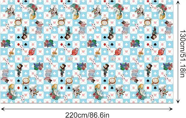 Alt view image 3 of 7 - Adirasenotek 3Pcs Wonderland Party Tablecloths,Tea Praty 87" Lx51 W Rectangular Plastic Table Covers,Kids' Party Disposable Tablecloths for Decoration,Birthday,Baby Showers