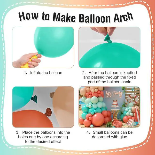 Alt view image 3 of 7 - Hawaii Balloons Arch Kit, Tropical Balloon Garland with Orange Teal Blue Balloons for Birthday Decorations, Baby Shower Tropical Hawaii Magic Theme Luau Tiki Party Supplies