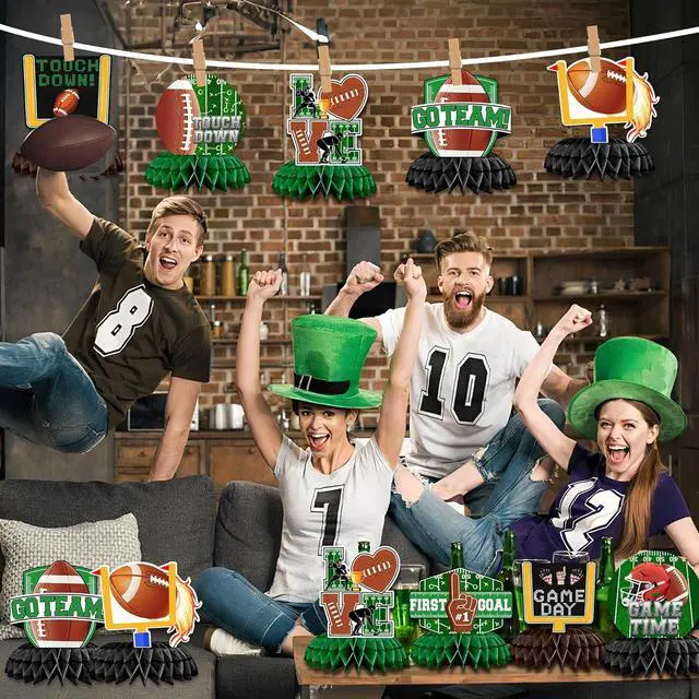 Alt view image 7 of 7 - 12PCS Football Party Decorations Honeycomb Centerpieces, Football Table Decorations Table Toppers for Gameday Tailgate Birthday Party Supplies