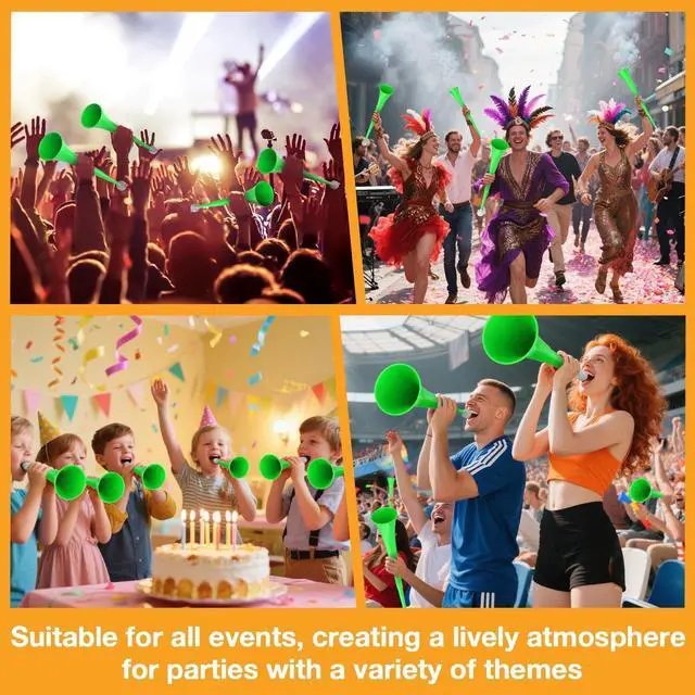 Alt view image 3 of 7 - Vuvuzelas Soccer Horn Collapsible Stadium Hockey Blow Stadium Noise Maker Loud Sound Blow Noisemakers Sports Trumpet Horn maker for Sports Events Parties Supplies Favors Accessories (green)