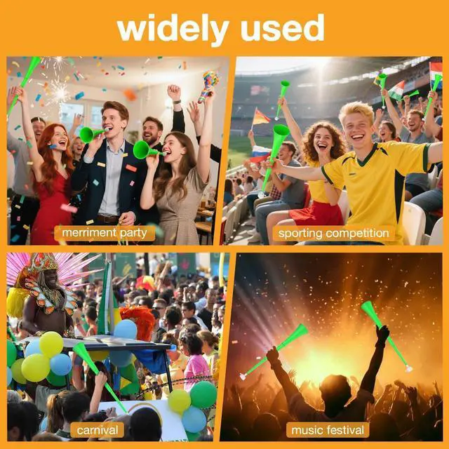 Alt view image 7 of 7 - Vuvuzelas Soccer Horn Collapsible Stadium Hockey Blow Stadium Noise Maker Loud Sound Blow Noisemakers Sports Trumpet Horn maker for Sports Events Parties Supplies Favors Accessories (green)