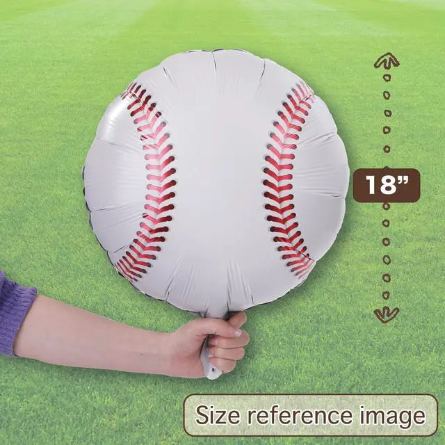 Alt view image 5 of 7 - Baseball Birthday Decorations 81PCS Party Set with 40 Number 6 Jumbo Balloon, Baseball Banner, Gloves, Balls, Blue & Red Balloons, Confetti & 18 Stars | Baseball Party Supplies (6)