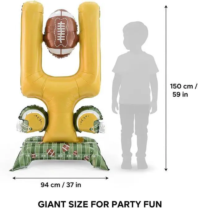 Alt view image 2 of 6 - Football Party Supplies, 59 Inch Standing Football Goal Post Balloons for Party Decorations, Sports Theme Birthday, Game Day Celebration, Outdoor & Indoor Photo Backdrop