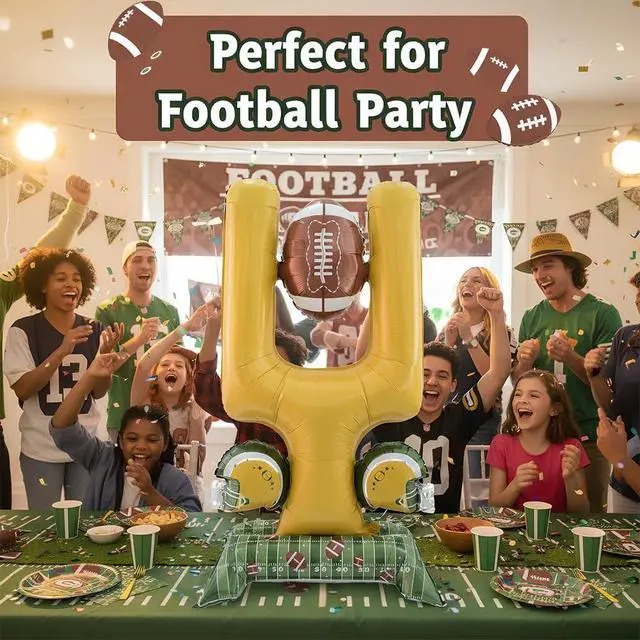 Alt view image 4 of 6 - Football Party Supplies, 59 Inch Standing Football Goal Post Balloons for Party Decorations, Sports Theme Birthday, Game Day Celebration, Outdoor & Indoor Photo Backdrop