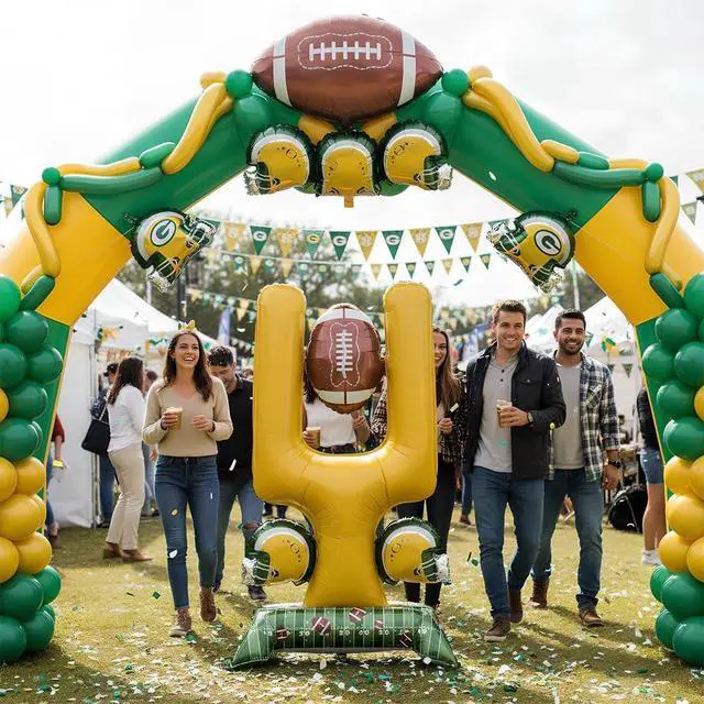 Alt view image 5 of 6 - Football Party Supplies, 59 Inch Standing Football Goal Post Balloons for Party Decorations, Sports Theme Birthday, Game Day Celebration, Outdoor & Indoor Photo Backdrop