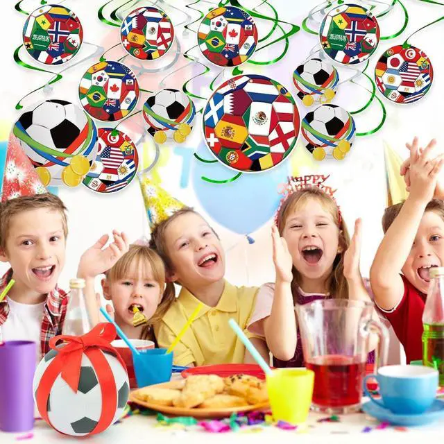 Alt view image 7 of 7 - AhfuLife 24pcs Soccer Hanging Swirls for Party Decorations 2026, 12Pcs Soccer Flag Hanging Swirls and 12pcs Hanging Swirls for World Cup Home Party Decorations