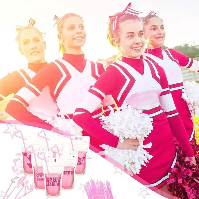 Alt view image 3 of 7 - Willinglong 24 Pcs Cheerleading Drink Pouches with Straws Cheerleading Party Supplies Favors Drink Pouches with Straws for Cheer Team Party