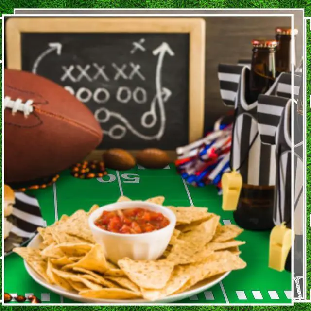 Alt view image 7 of 7 - Qinyoung 8 Pack Football Theme Tablecloths, Football Themed Party Favor Supplies, Disposable Plastic Rectangle Sports Table Covers for Sports Birthday Party Decor, 108 x 54 Inch