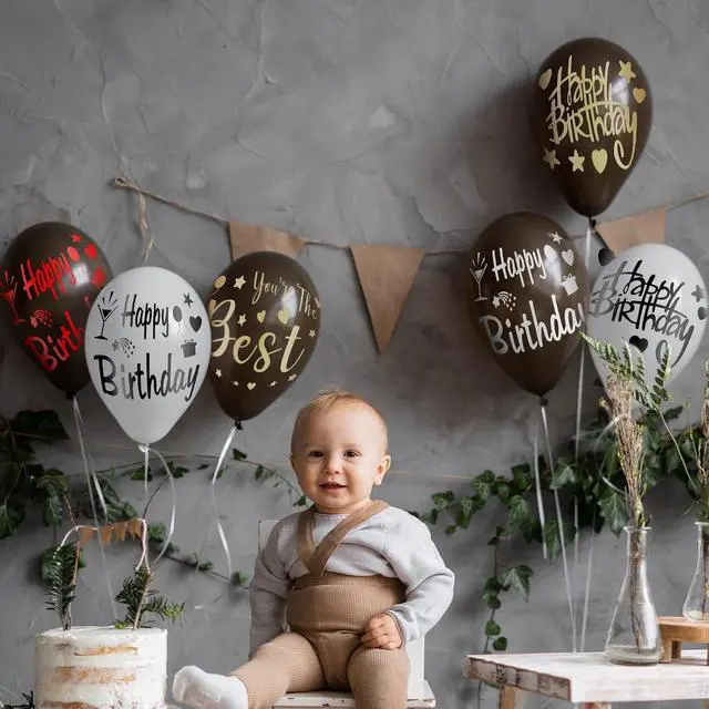 Alt view image 5 of 7 - Estune 60 Sheets Happy Birthday Balloons Stickers Birthday Party Supplies Clear Bobo Balloon Stickers Gift Decoration Decals for DIY School Party Supplies, Gold Black