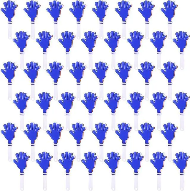 Main image of 48 Pcs Red/White/Blue Hand Clappers 7.5 Inch Noise Makers Plastic Clapping Hands Noisemakers Patriotic Parties, Sporting Event, Concert Supplies Dance Celebrations and Many Other Occasions