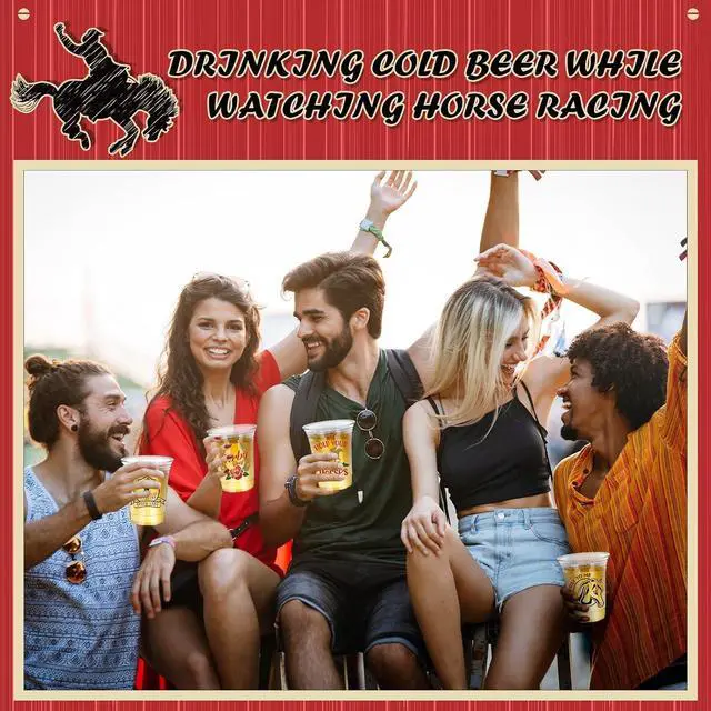 Alt view image 6 of 7 - Havawish 100 Pcs 12 oz Derby Plastic Cups Clear Disposable Tumblers for Mint Julep Lover of Horse Racing Favors Derby Day Beverage Cups Party for Gift Decoration Supply (Vintage)