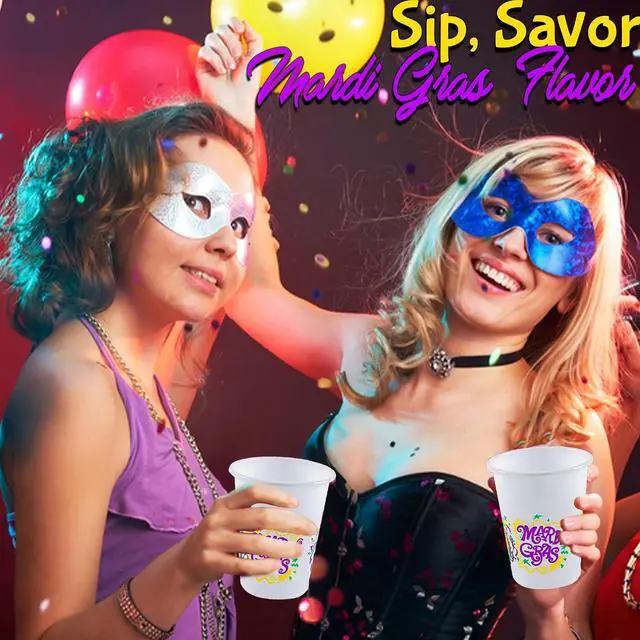 Alt view image 3 of 6 - Fun Express - Mardi Gras Disposable Cups for Mardi Gras - Party Supplies - Drinkware - 50 Pieces