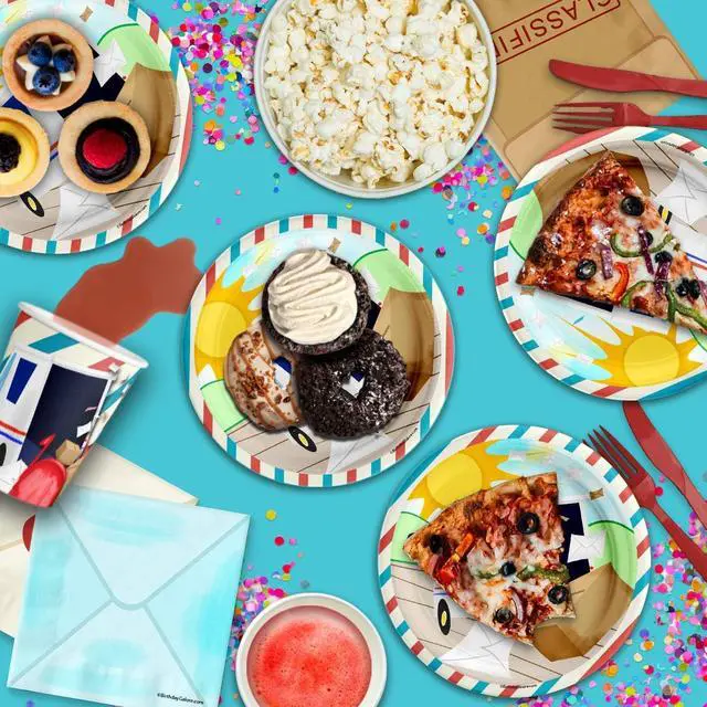 Alt view image 6 of 7 - Mailman Birthday Party Supplies Set Plates Napkins Cups Tableware Kit for 16