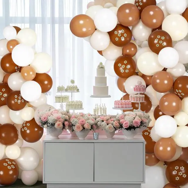 Alt view image 6 of 7 - 131 Pcs Cielito Lindo Party Decoration Platos De Barro Fiesta Balloons Arch Kit Backdrop Mexican Talavera Party Decorations for Wedding Birthday Baby Shower Bridal Engagement Photo Supplies(Brown)