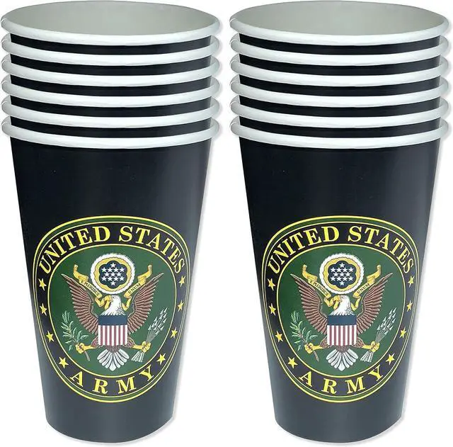 Main image of Havercamp U.S. Army Party Cups (32 cups)! 16oz. Heavyweight Paper Cups! Authentic, Licensed, American Army Design. For Graduation Parties, Retirement, Welcome Home & Birthdays