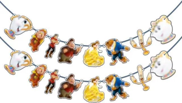 Main image of Bauty & The Bast Garland Decoration Fairy Tale Theme Birthday Party Supplies Elegant Hanging Party Banner for Girls Birthday, Wedding, Classroom, or Princess Theme Decorations