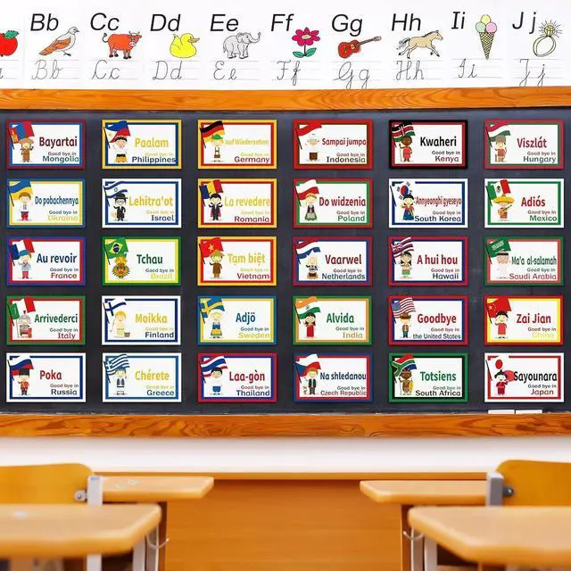 Alt view image 6 of 7 - 30Pcs Greetings from Around The World Cutouts Diversity Learning Languages Classroom Decorations Multicultural Languages Cutouts Supplies for Classroom School Home Decor