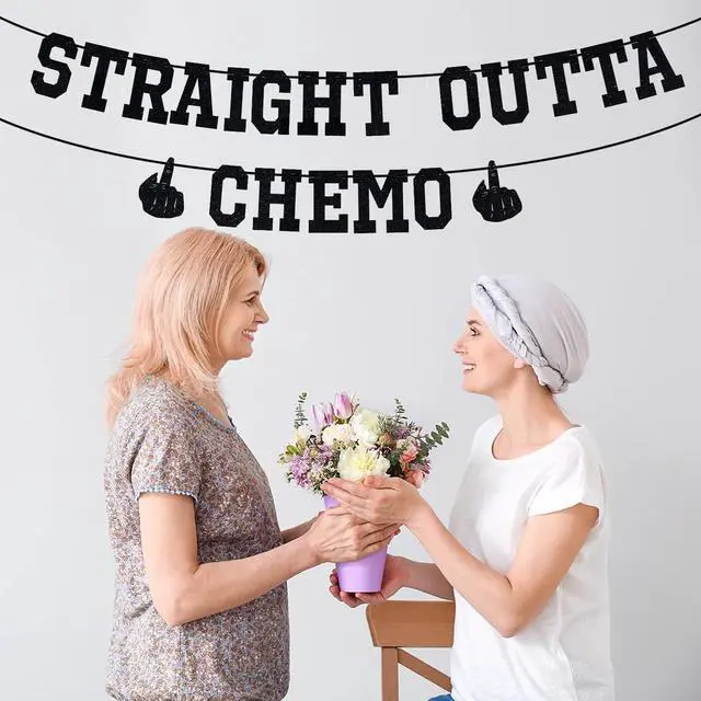 Alt view image 4 of 7 - Straight Outta Chemo Banner, Cancer Survivor/Cancer Free Party Decoration Supplies, Funny Battle Cancer Gift