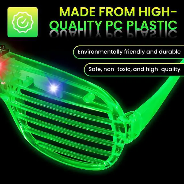 Alt view image 5 of 7 - 30 Pack LED Glasses ,6 Colors Light Up Glasses Glow In The Dark Party Supplies , Party Glasses for Adults , Glow Shutter Glasses for Valentines Day , New Year's Eve Decoration , Birthday