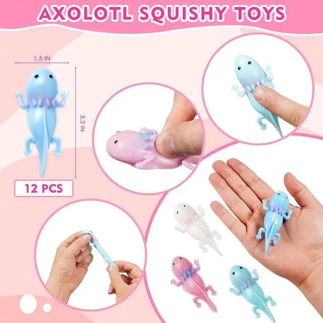 Alt view image 5 of 6 - Vanblue Axolotl Party Favors Themed Birthday Party Decoration Goodie Bags Stuffers Pink Axolotl Birthday Supplies Gift for Kids Treat Gift Bags Stuffers Pinata Filler Classroom Rewards