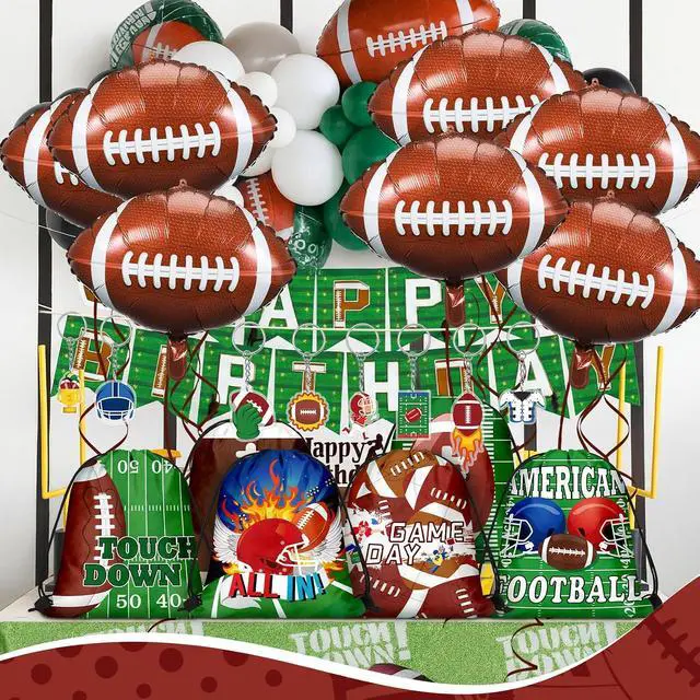 Alt view image 5 of 6 - 196 Pcs Football Party Favors Drawstring Bags Football Gift Goodie Bag Stuffers Wristband Keychains Sticker Balloon for Birthday Party Team Gift Rewards Supplies