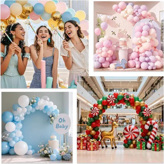Alt view image 7 of 7 - Balloon Arch Stand Kit 9ft &5.6ft,Heavy Duty Base With Water Filling Bag Bendable Half Arch Balloon Arch for Birthdays Holiday Decorations And Other Indoor And Outdoor Parties No Balloons (gold)