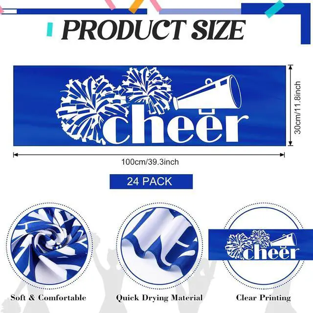 Alt view image 2 of 7 - 48 Pcs Cheerleader Gift Bulk Cheerleading Plastic Tumbler Cheer Team Cooling Towel Reusable Cheerleader Water Bottle with Lid and Straw for Sport Party Favor Women Girl Teen (Blue)