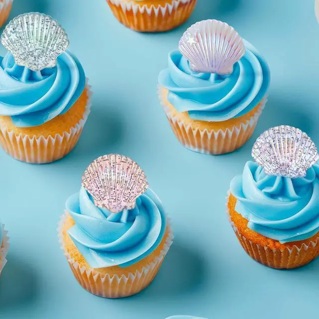 Alt view image 6 of 6 - Kenning 48pcs Resin Seashell Cupcake Ring Toppers Under the Sea Cupcake Topper for seashell Theme Birthday Party Cake Decorations Baby Shower Weeding Anniversary Sea Party Supplies