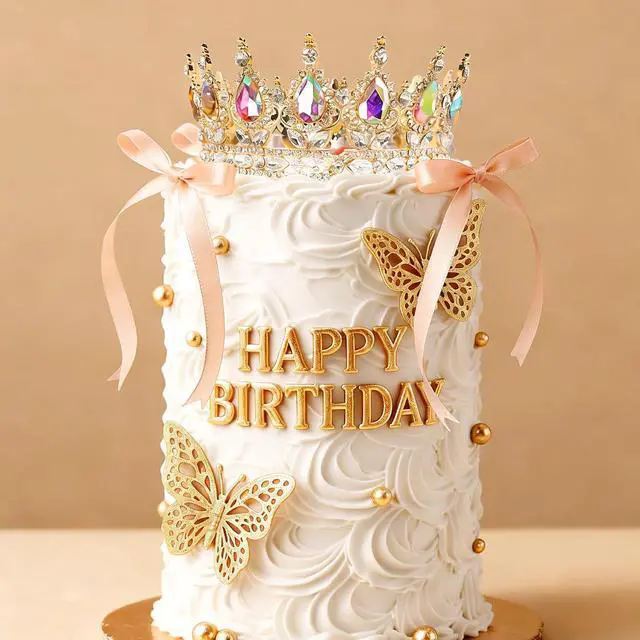 Alt view image 7 of 7 - 19Pcs Gold Crown Cake Topper Queen Crown Tiara for Princess Birthday Party Decor Gold Bows Crowns for Cake Decorations Queen Themed Wedding Party Supplies