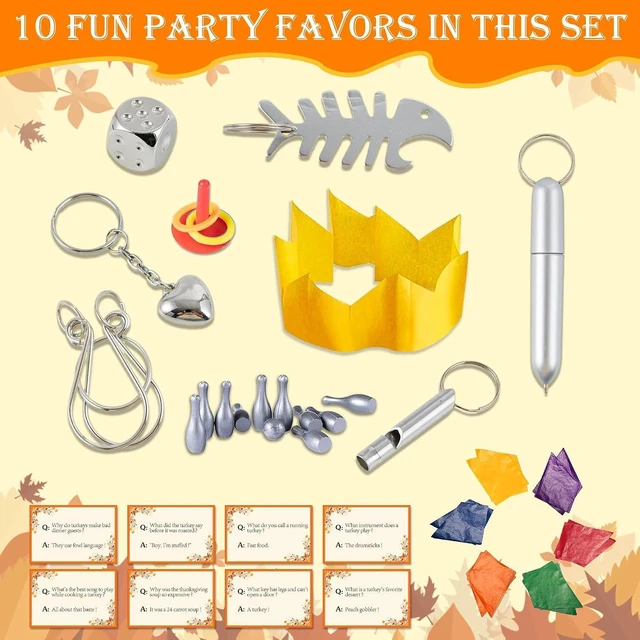 Alt view image 3 of 7 - Malhaii 8 Pack Thanksgiving Cr ac k ers No Snap Fall Party Favors Decorations with Prizes for Adults Kids Thanksgiving Table Favors Fall Festival Pumpkin Turkey Holiday Pop p ers Friendsgiving Gifts