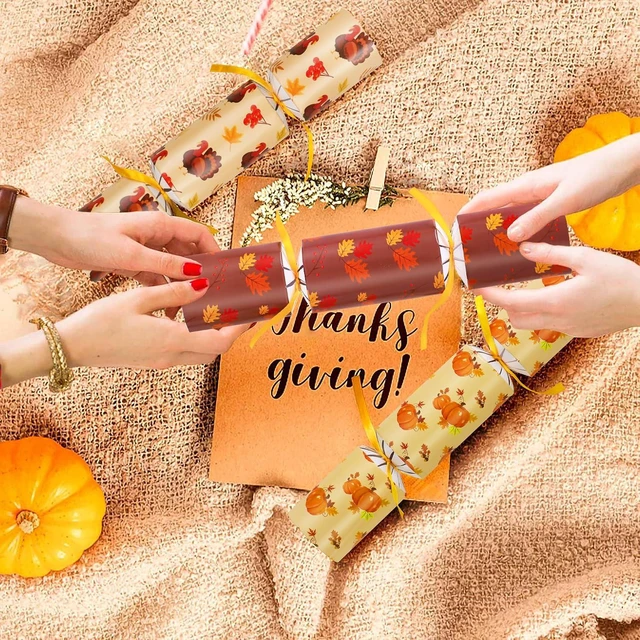 Alt view image 5 of 7 - Malhaii 8 Pack Thanksgiving Cr ac k ers No Snap Fall Party Favors Decorations with Prizes for Adults Kids Thanksgiving Table Favors Fall Festival Pumpkin Turkey Holiday Pop p ers Friendsgiving Gifts
