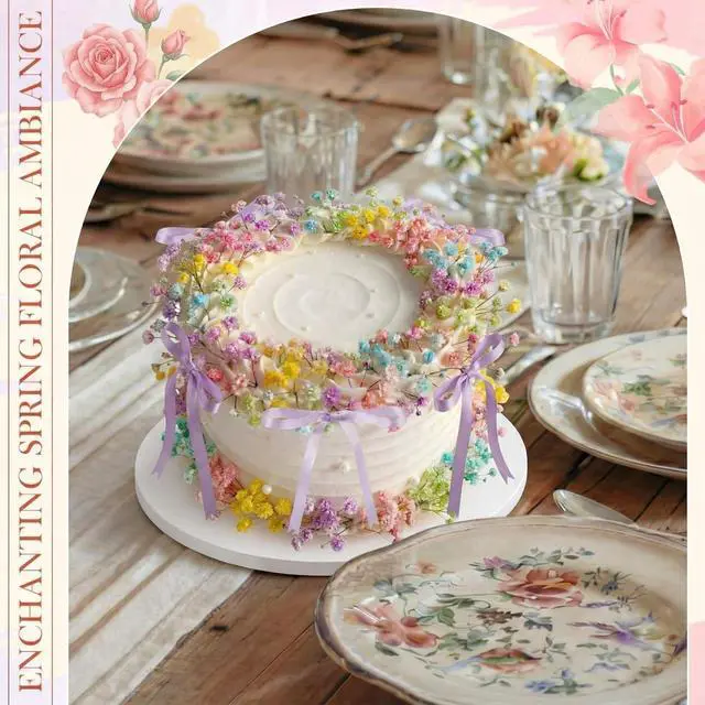 Alt view image 5 of 6 - 30 Pcs Baby's Breath Cake Topper Decorations Artificial Wildflower Cake Decorations Floral Cakes Toppers for Wedding Baby Shower Birthday Party Supplies