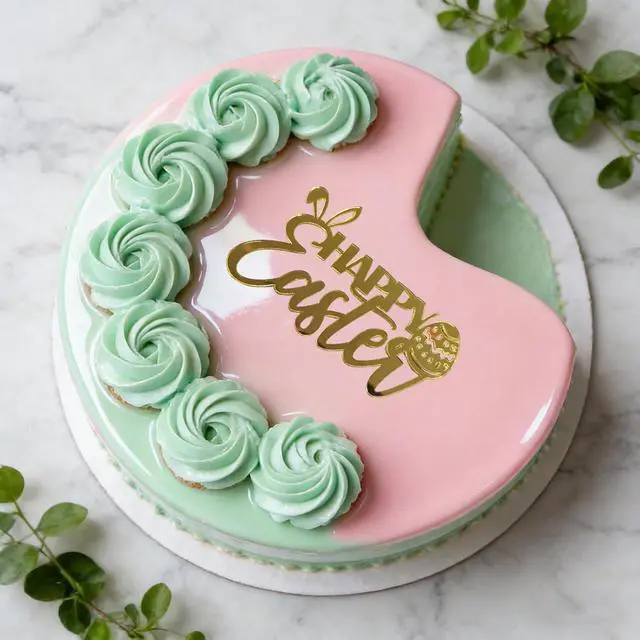Alt view image 4 of 7 - 16 PCS Gold Happy Easter Cake Toppers,Rabbit Egg Acrylic Cupcake Toppers Easter Side Cake Decorations Birthday Party Supplies