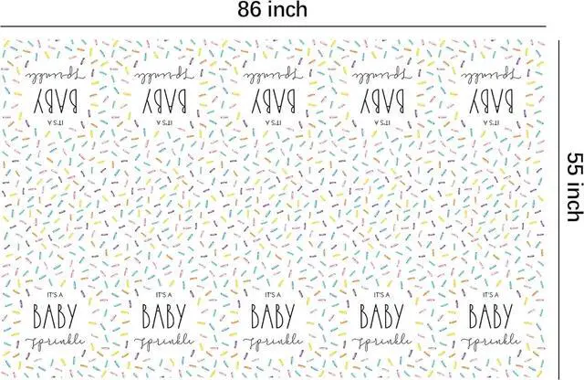 Alt view image 7 of 7 - Sprinkle Baby Shower Decorations Tablecloth for Boys Girls - 3 Pack Disposable Rainbow Confetti Theme It's A Baby Sprinkle Party Table Cover Supplies, 86in x 55in