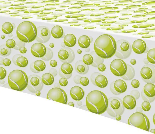 Alt view image 4 of 7 - Tennis Party Tablecloth Decorations for Birthday Baby Shower - Disposable Sports Ball Tennis Birthday Party Supplies Table Cover - 3 Pack (54in x 108in)