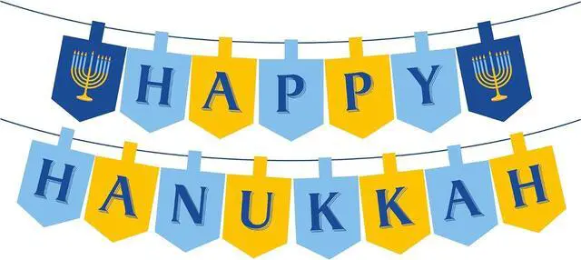 Main image of CupaPlay Hanukkah Banner with Candlestick for Party Decorations Party Supplies