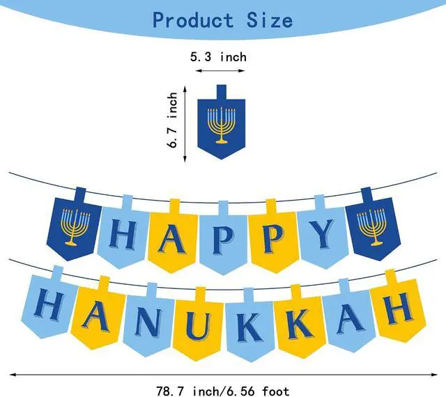 Alt view image 2 of 6 - CupaPlay Hanukkah Banner with Candlestick for Party Decorations Party Supplies