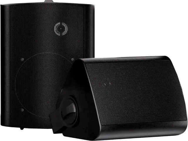 Main image of Herdio 5.25 Inches Passive Outdoor Speakers Wired Waterproof, 300 Watts Wall Mount Speakers All Weather for Patio Indoor Deck Countryard (1 Pair, Black)