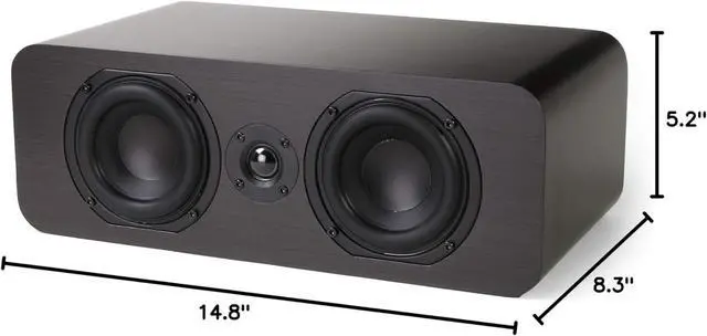 Alt view image 6 of 6 - Micca RB42-C Premium Center Channel Bookshelf Speaker with Dual 4-Inch Woofers and Silk Tweeter, Clearer Dialogue for Home Theater Surround Sound Systems, Single, Dark Walnut