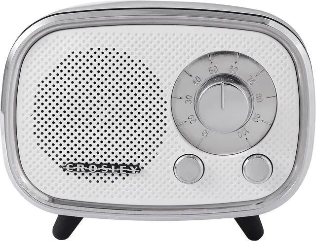 Alt view image 2 of 5 - Crosley CR3039A-WH Rondo Retro Portable Rechargeable Bluetooth Speaker, White