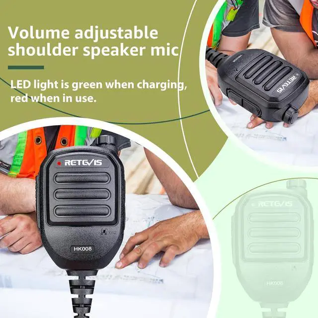 Alt view image 2 of 7 - Retevis HK008 Shoulder Speaker Mic, Volume Adjustable Walkie Talkie Mic Compatible RT68 RT85 RT81 RT86 RT19 H-777S RB26 RB28 RB29 RB89 RA89 Baofeng UV-5R BF-F8hp 5RM Walkie Talkie(1 Pack)