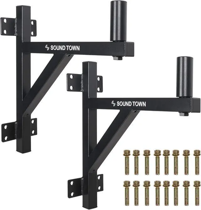 Alt view image 4 of 4 - Sound Town 2-Pack Wall Mount Speaker Brackets, Fits 35mm Speaker Mounts (STWSD-F15A-PAIR)