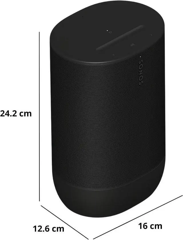 Alt view image 3 of 7 - Sonos Move 2 - Black - Wireless Portable Bluetooth Speaker