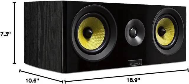 Alt view image 6 of 6 - Fluance Signature HiFi 2-Way Center Channel Speaker for Enhanced Dialogue and Vocals in Home Theater Surround Sound Systems - Black Ash (HFC)